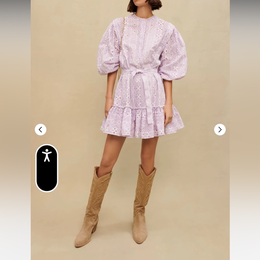 Maje Purple Ruffled mini dress